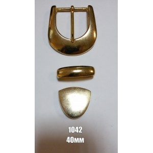 Пряжка тройник 1042 (пряжка + шлевка + наконечник) золото